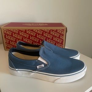 Vans navy classic slip-ons U.S size men 6.5 women 8.0